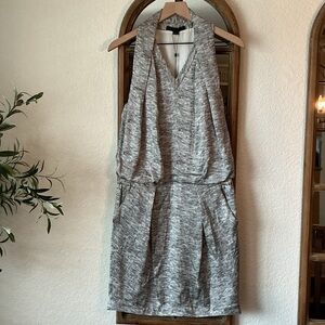 Alexander Wang Draped Sleeveless Silk-Blend V-Neck Dress Size 2 NWT Designer